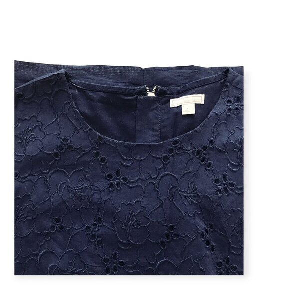 Gap navy blue cotton eyelet dress, size L - Picture 5 of 8